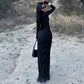 Women's Fashion Slim Fit Slit Pleated Dress