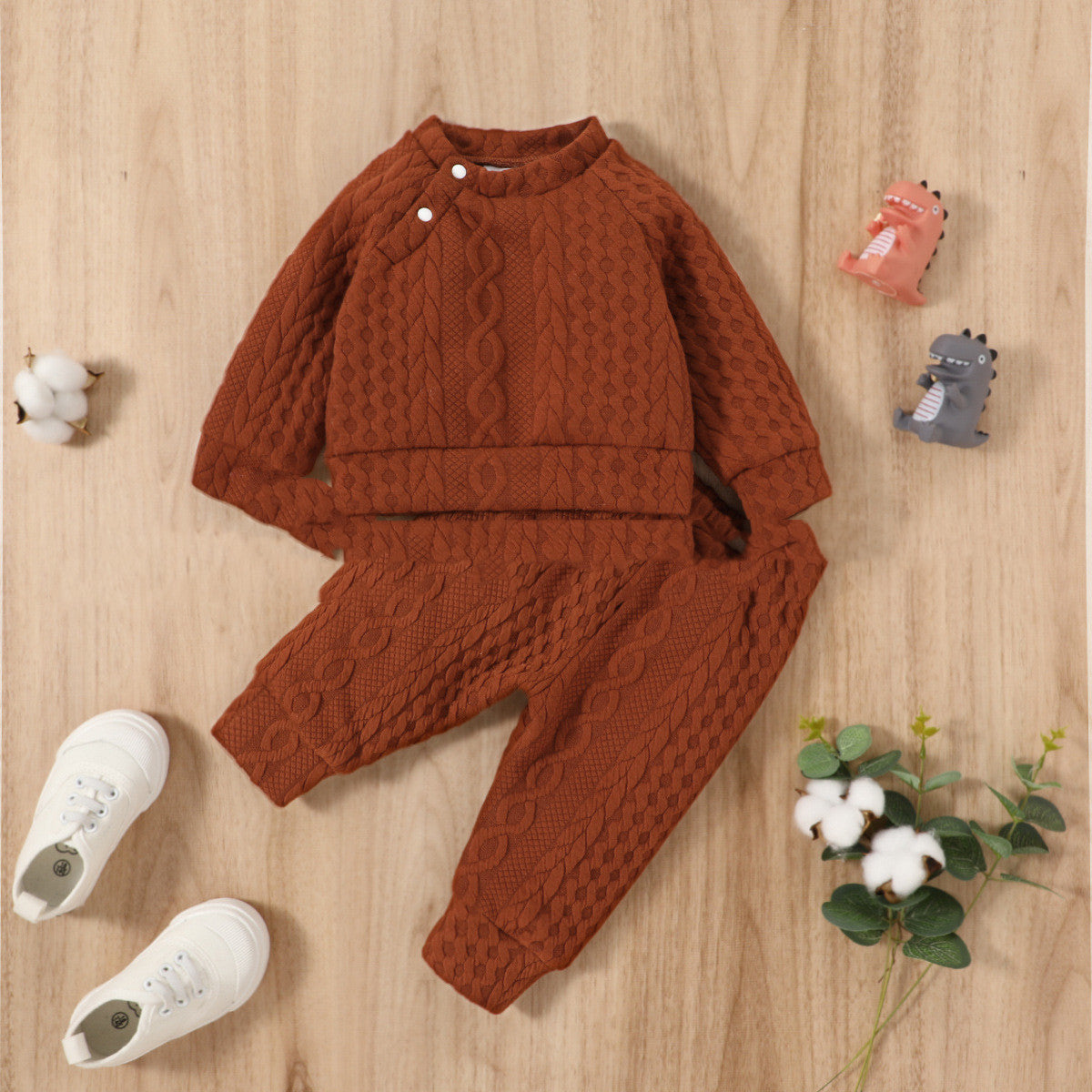 Pull en coton uni sans capuche pour l'automne et l'hiver
