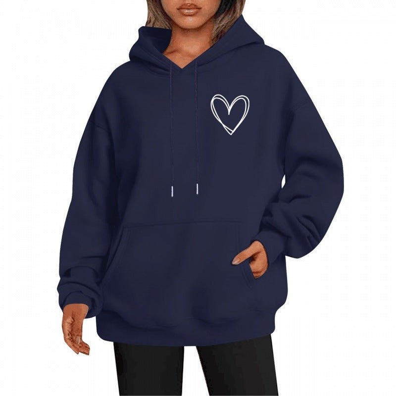 Sweat à capuche brossé style coréen pour femme, style décontracté