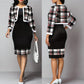 Plus Size Women's Vest Dress Cardigan Jacket Two-piece Set