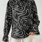 Women's Water Ripple Printed Long-sleeved Top