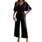 Women's Short-sleeved Wide-leg Jumpsuit