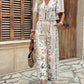 Women's High-waist Printed Top And Pants Set