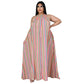 Women's Loose And Casual Plus-Size Striped Printed Dress