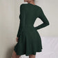 Women's Elegant Rib Knitted Skirt Solid Color