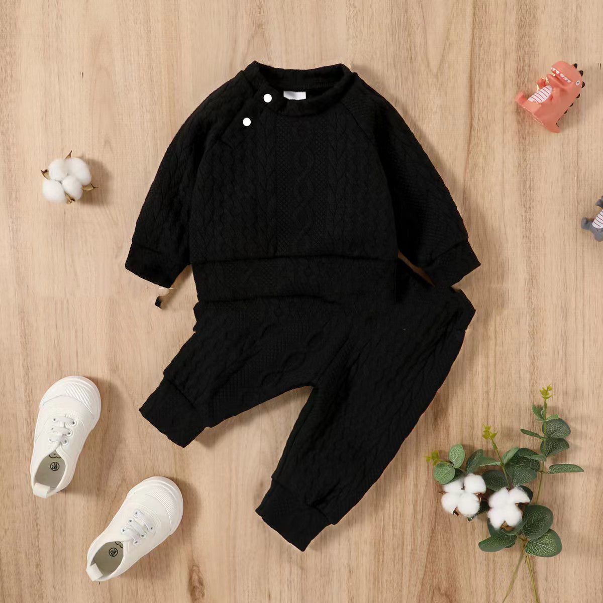 Pull en coton uni sans capuche pour l'automne et l'hiver