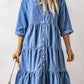 Spring And Summer Dress Denim Button Shirt