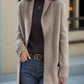 Nouveau cardigan tricoté à manches longues et col polo, couleur unie, avec poches amples, pour femme