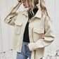 Winter Coat Women Lapel Single-breasted Thickened Solid Color Jacket Woolen Loose Short Coat For Women Fashion Outwear Clothing