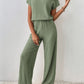 Women's Knitted Loose Wide-leg Pants Two-piece Suit