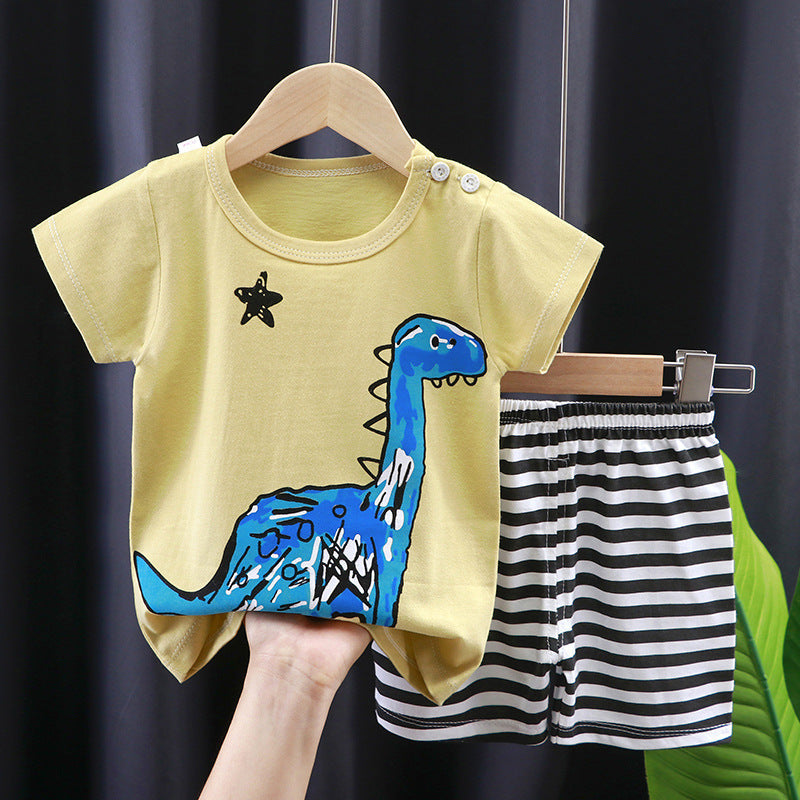 Ensemble t-shirt d'été à manches courtes pour enfant en pur coton