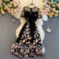 New Heavy Industry Dress Embroidered French Elegant Round Neck Short Sleeve Retro Foreign Style Embroidered Fairy Skirt