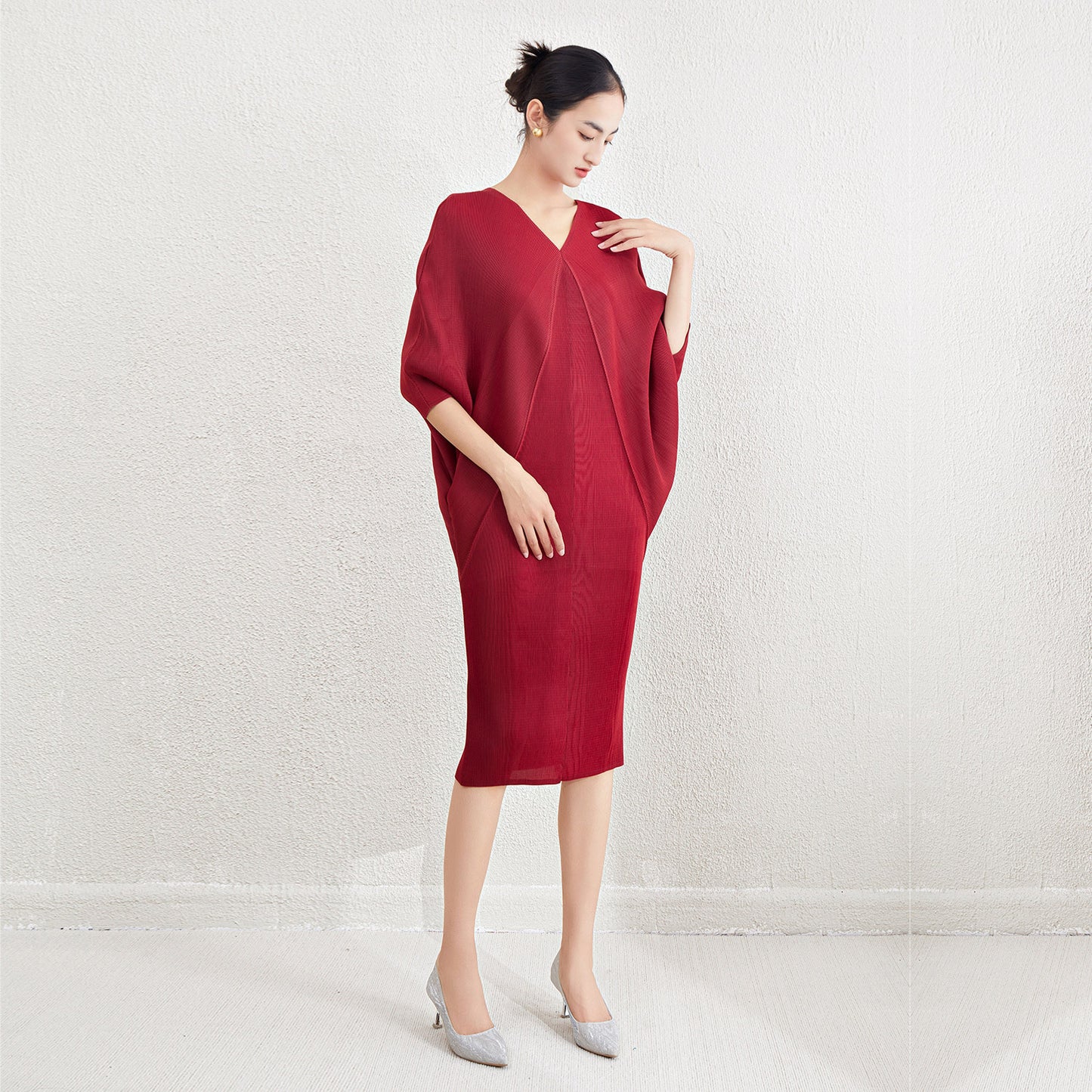 Robe plissée grande taille de haute qualité pour femmes