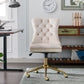 Velvet Fabric Tufted Button Home Office Chair, Adjustable Office Chair Swivel Office Chair