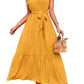 Halter Lace-up Casual Loose Stitching Dress