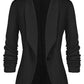 Fall Women's Clothing Pleated Sleeve Work Office Jacket Small Suit