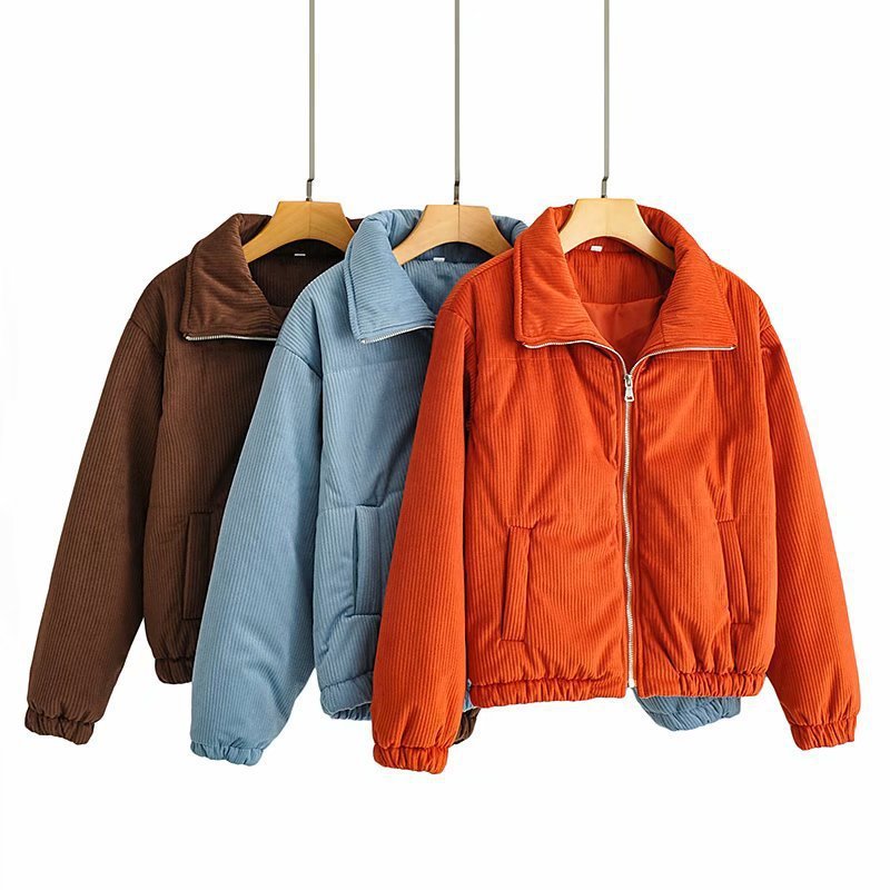 Street Fashion City Leisure Corduroy Cotton-padded Coat