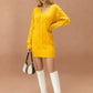 Mid-length Sweater V-neck Knitted Casual Twist Dress