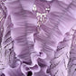 Retro Temperament V-neck Ruffled Lace Top