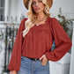 Solid Color Square Collar Slim Fit Long-sleeved Versatile Top