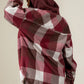Women's Brushed Woolen Long-sleeved Hooded Shirt Plaid Coat