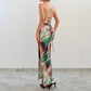 Backless Self-tie Slit Dress Women