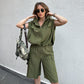 European And American Fashion Casual Set Women's Shorts Two-piece Set