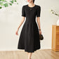 Women's Summer French Round Neck Hollow Dress
