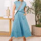 Sleeveless Colorblock Pocket Women's Suit
