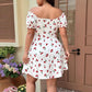 Lady's Puff Sleeve Large Skirt Dress