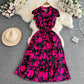 Elegant V-neck Printed Dress For Women