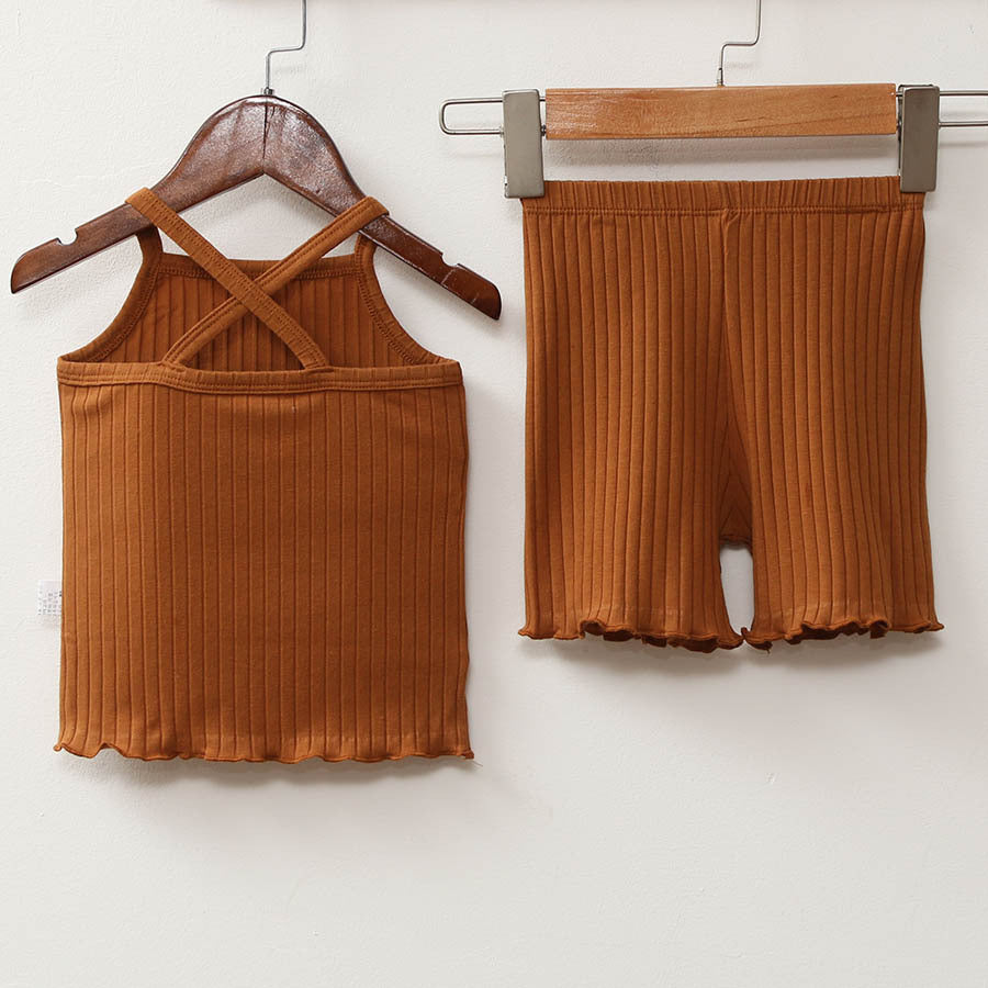 Girls' Solid Color Pajamas Homewear Set