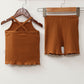 Girls' Solid Color Pajamas Homewear Set