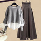 Women's Casual Fashion Fake Two-piece Top Slim Fit Skirt Two-piece Set