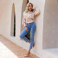 Elegant Polka Dot Lace Blouse Long Sleeve Women's Short Top