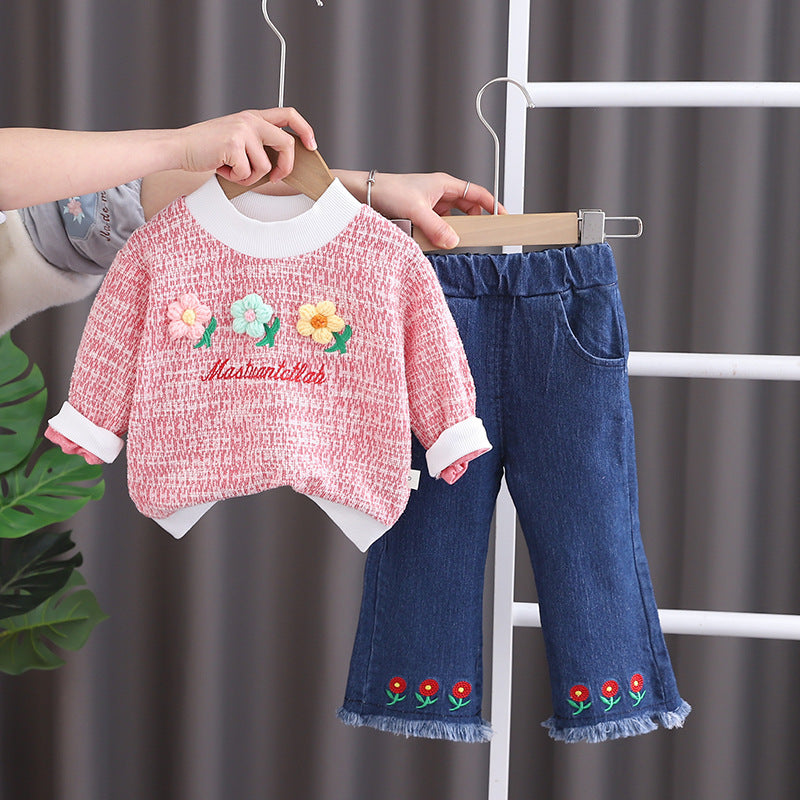Girls' Long Sleeve Two-piece Pants