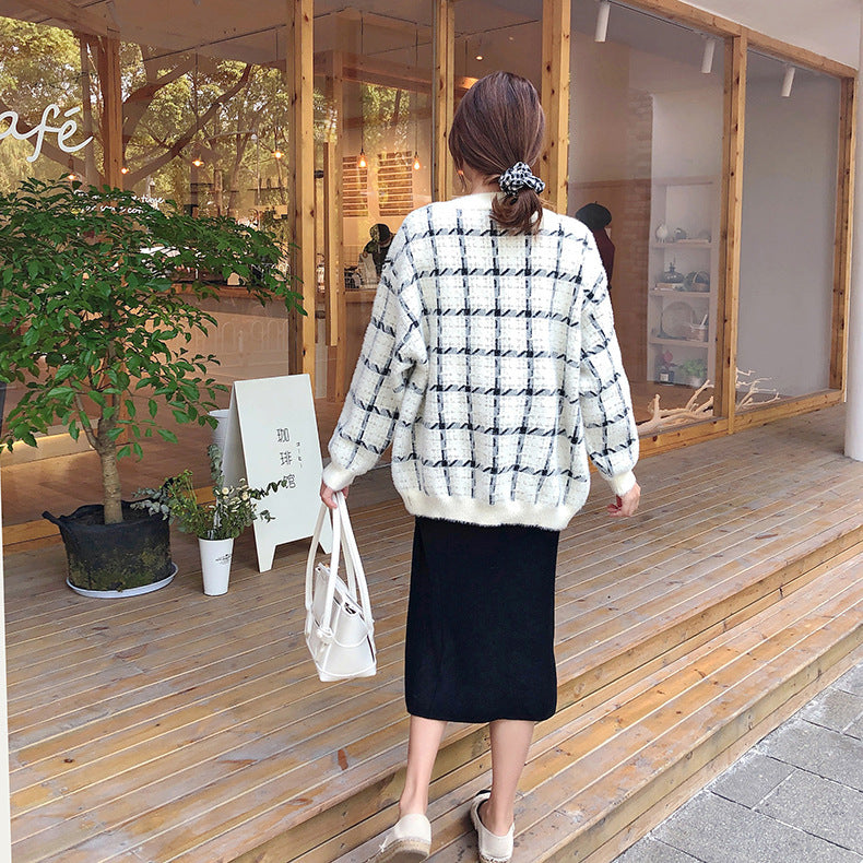Women's Mink Fleece Sweater Cardigan Jacket