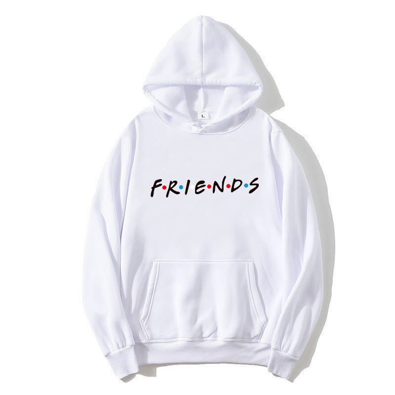 Sweat-shirt à capuche à manches longues et imprimé Letter Friend pour femme