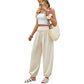 Elastic Closed Women's Trousers Summer New High Waist Pleated Pants