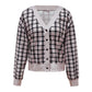 Plaid Cardigan Single-Breasted Casual Button Jacket