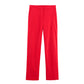 Women's Linen Blend Straight-leg Pants Suit