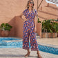 Open-Back Loose-Fitting One-Piece Printed Western Style One-Piece Clothes