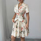 New Springautumn Womens Fashion Versatile Set Elegant Floral-print Casual Two-piece Outfit