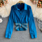 High Waist Short Cropped Navel Shirt With Fashionable Design