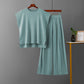Sleeveless Vest Knit Wide-leg Pants Plus-size Ice Silk Set