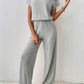 Women's Knitted Loose Wide-leg Pants Two-piece Suit