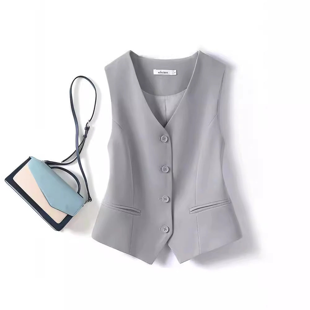 Women's Waistcoat Black Short Vest