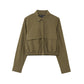 European And American Tuyere Pocket Decoration Short Shirt Leisure Skirt