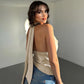 Women's Halter Backless Tank Vest Fashion Solid Color Slim Fit Tied Tube Top
