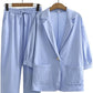 Women's Cotton Linen Coat Pants Fall Loose Fashion Suit